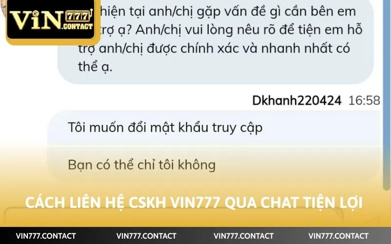 Cách liên hệ CSKH Vin777 qua chat tiện lợi