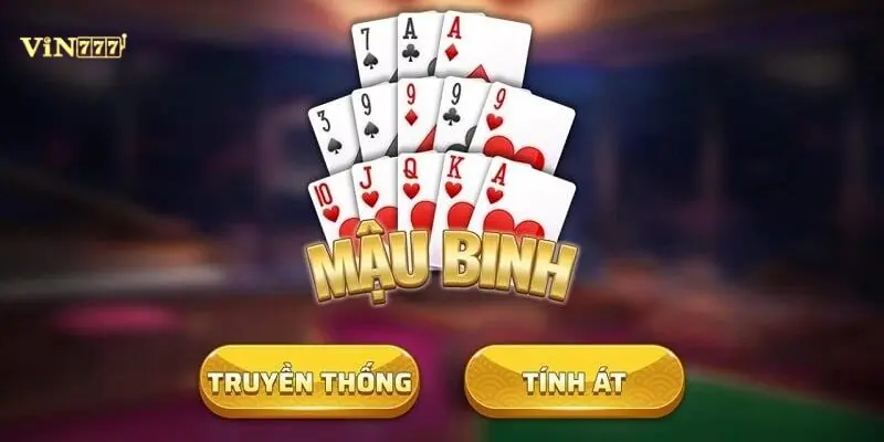 Giao diện bàn cược Mậu binh tại Vin777 với hệ thống đếm thời gian và tính điểm tự động.